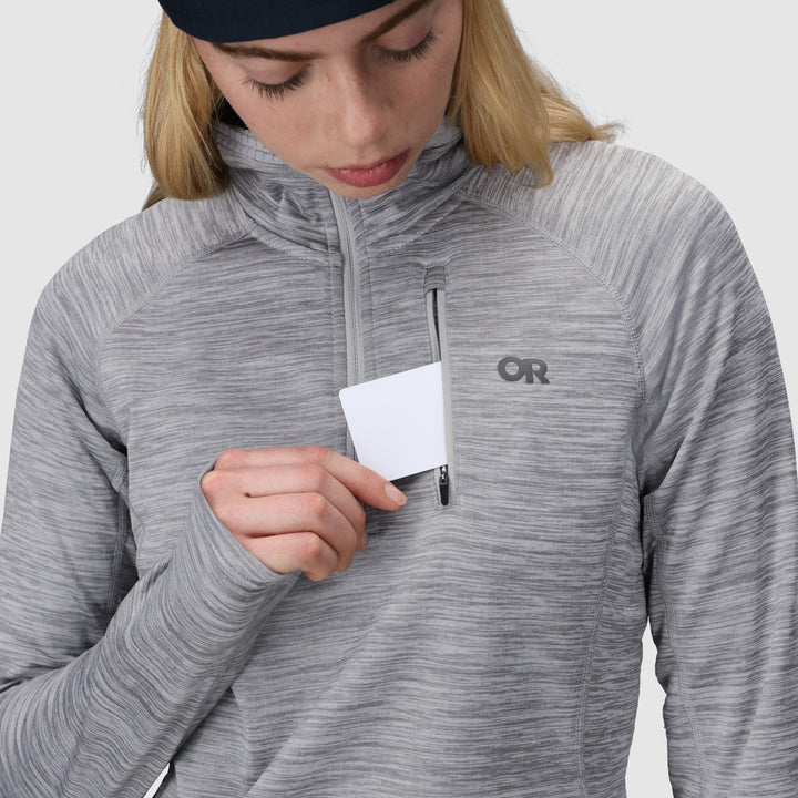 Outdoor Research Vigor Grid Fleece Quarter Zip - Women's Grey Heather
