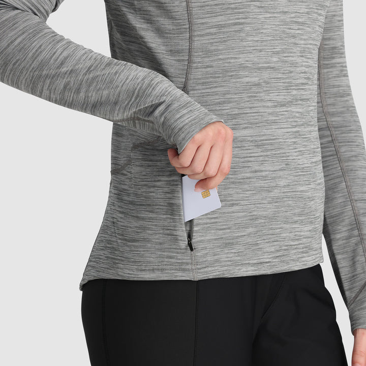 Outdoor Research Vigor Grid Fleece Pullover Hoodie - Women's Grey Heather
