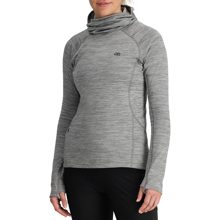 Outdoor Research Vigor Grid Fleece Pullover Hoodie - Women's Grey Heather