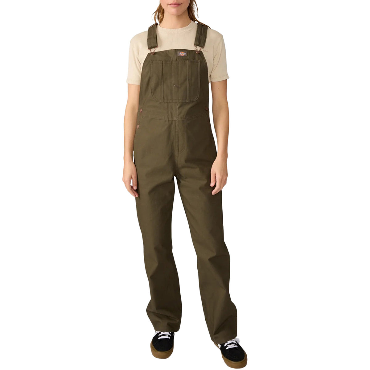 Dickies Relaxed Bib Overalls-Short - Women's Moss Green