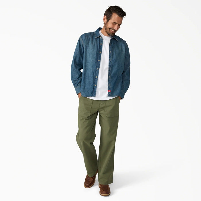 Dickies Lighweight Denim Long-Sleeve Shirt - Men's Khaki Tinited Blue