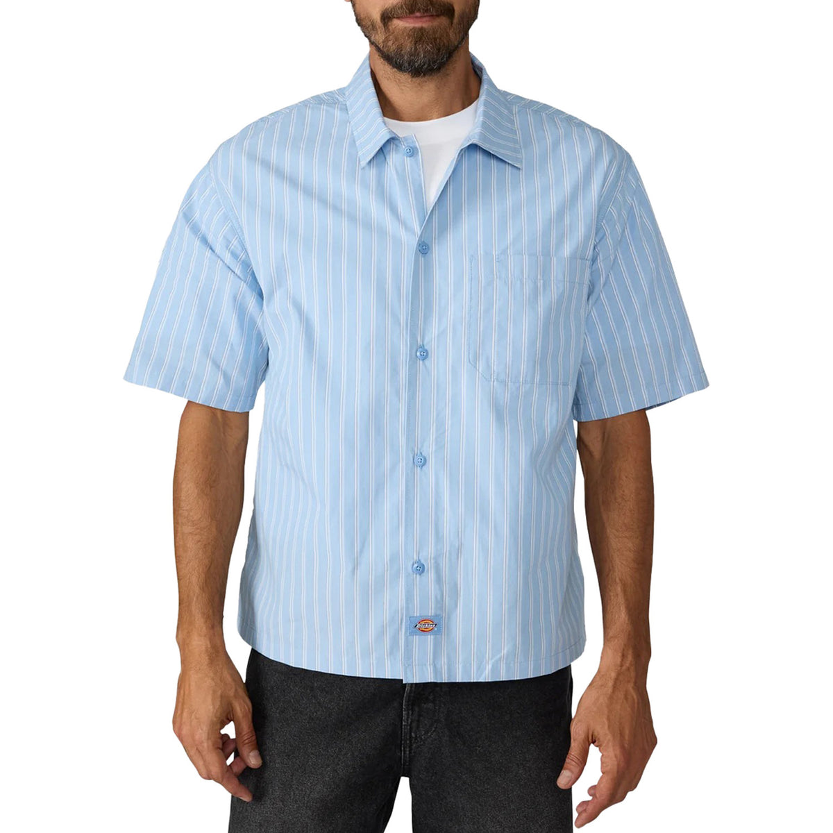 Dickies Venedocia Stripe Short-Sleeve Shirt - Men's Endless Sky
