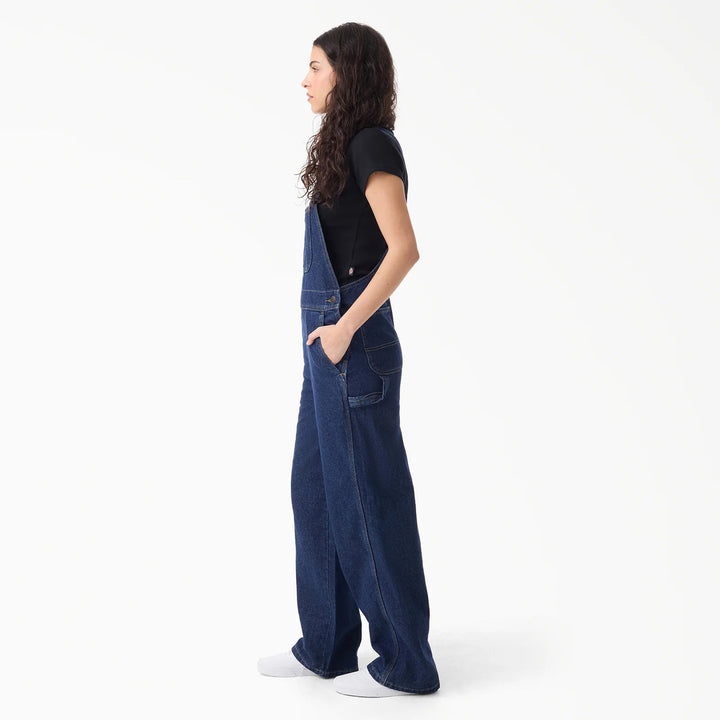 Dickies Loose Denim Bibs - Women's Dark Indigo