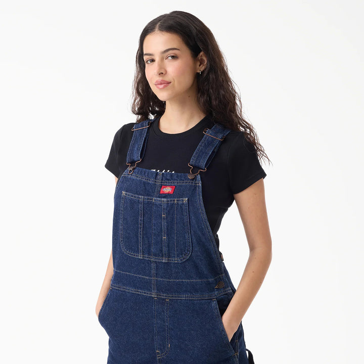 Dickies Loose Denim Bibs - Women's Dark Indigo