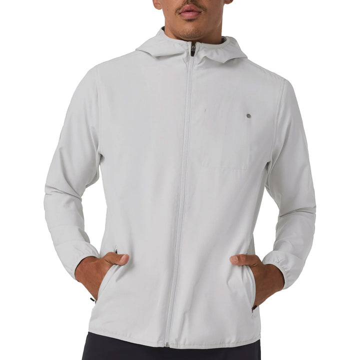 Vuori Outdoor Trainer Shell Jacket - Men's Grey Mist Linen Texture