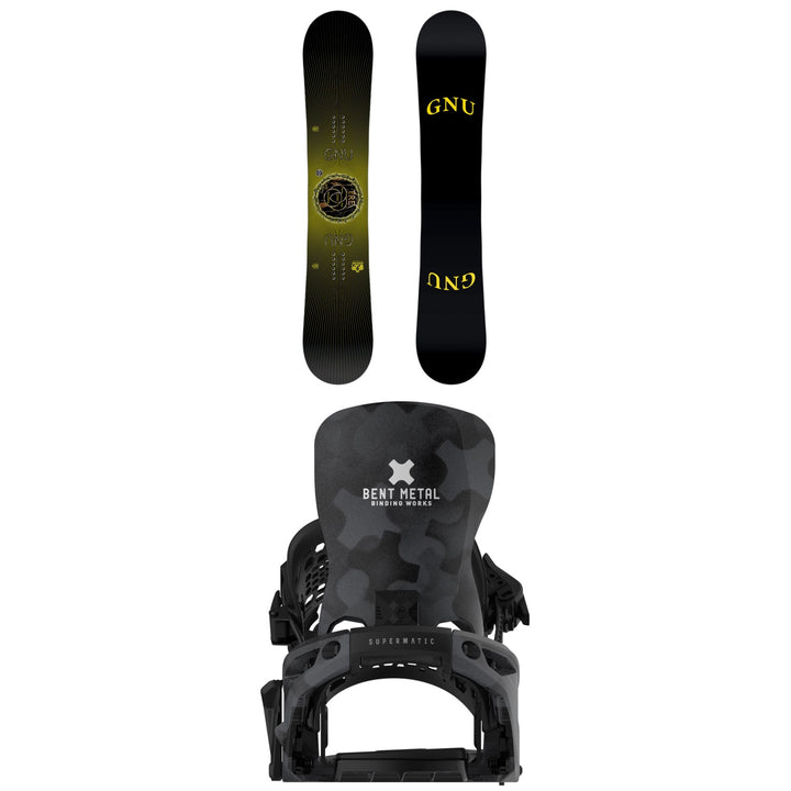 GNU T.R.E. Snowboard + Bent Metal Lightning Supermatic Snowboard Bindings