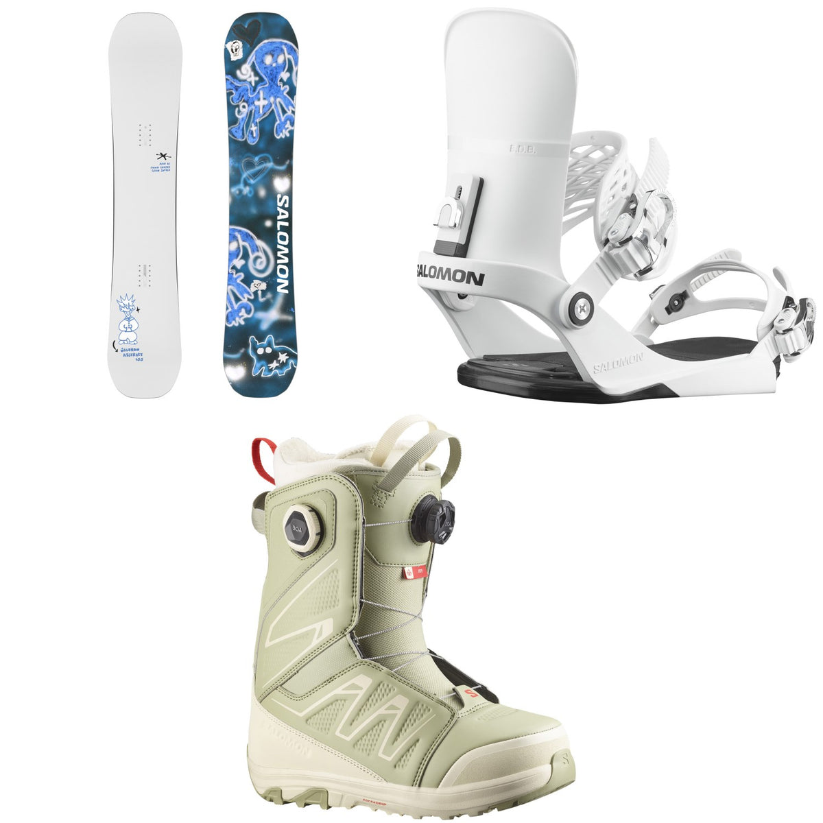 Salomon Abstract Snowboard + EDB Snowboard Bindings + Ivy BOA SJ Snowboard Boots - Women's 2026