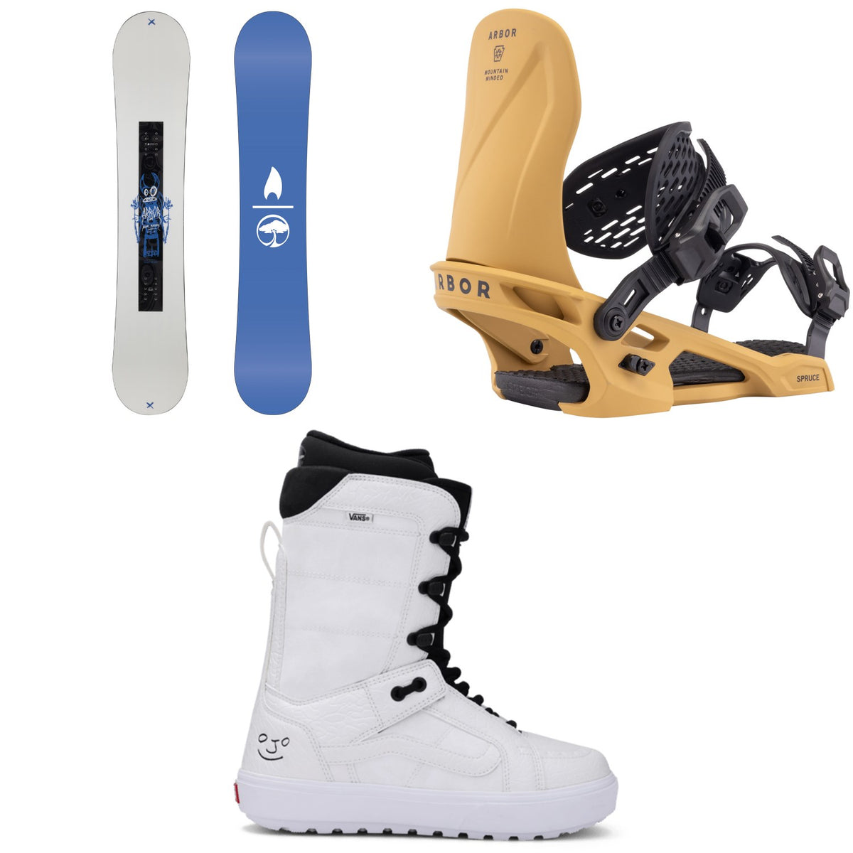 Arbor Metal Machine Decon Snowboard + Spruce Snowboard Bindings + Vans Hi Standard OG Snowboard Boots 2026