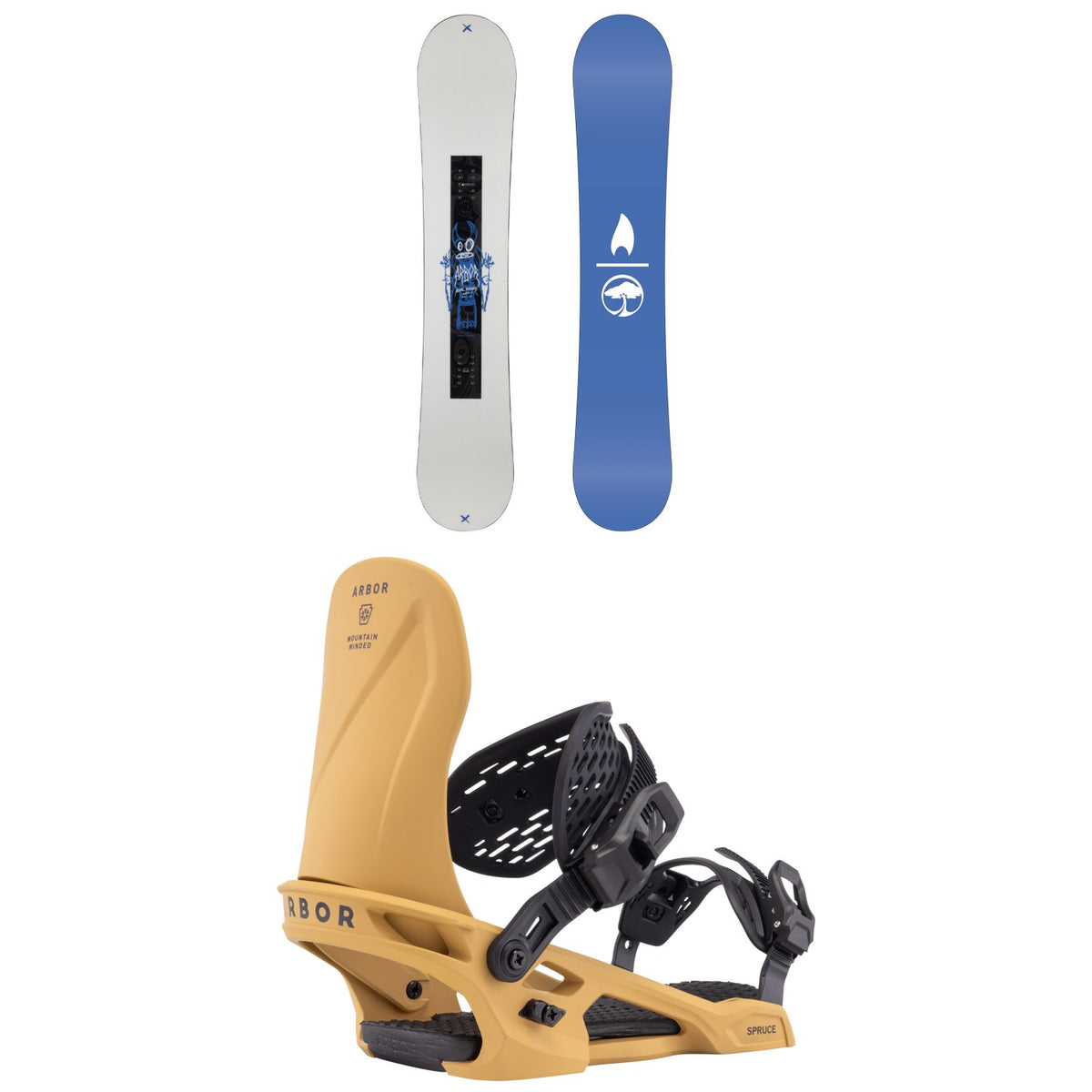 Arbor Metal Machine Decon Snowboard + Spruce Snowboard Bindings 2026