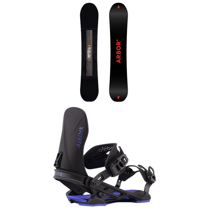 Arbor Red Gerard Pro Snowboard 2027 + Hemlock Snowboard Bindings