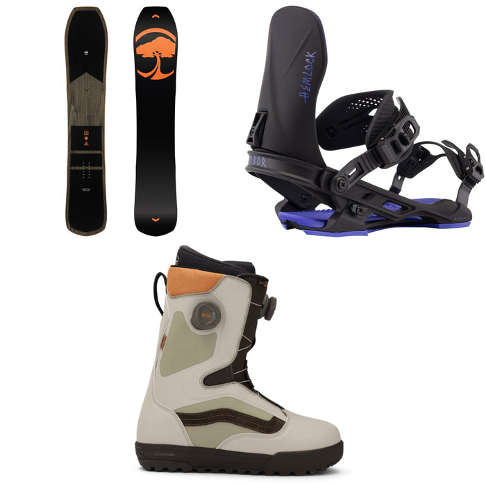 Arbor Coda Snowboard + Hemlock Snowboard Bindings + Vans Aura Pro Snowboard Boots 2026