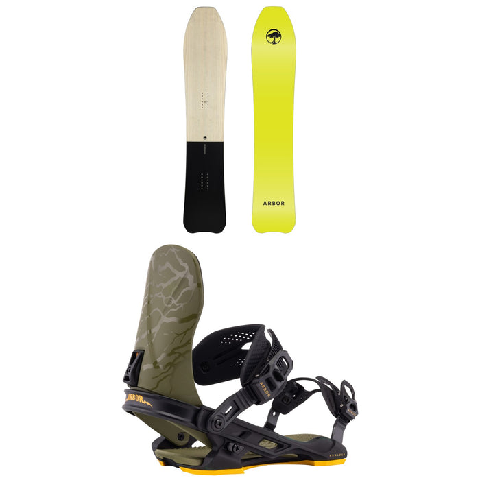 Arbor Padre Snowboard + Hemlock Snowboard Bindings 2026