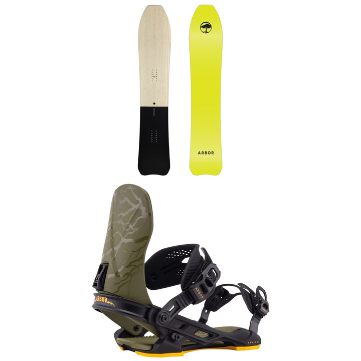 Arbor Padre Snowboard + Hemlock Snowboard Bindings 2026