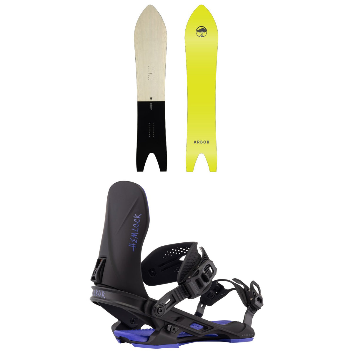 Arbor A-Frame Snowboard + Hemlock Snowboard Bindings 2026