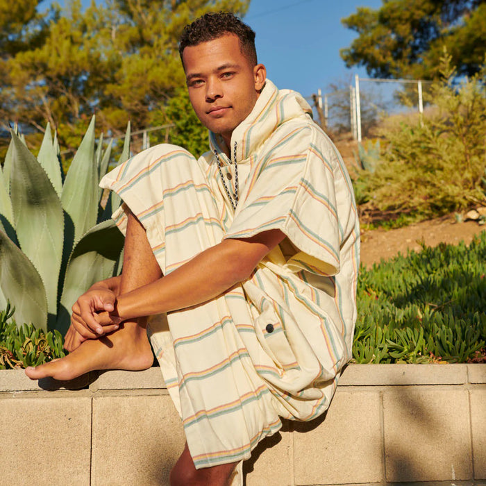 Slowtide Baja Stripe Poncho Cream