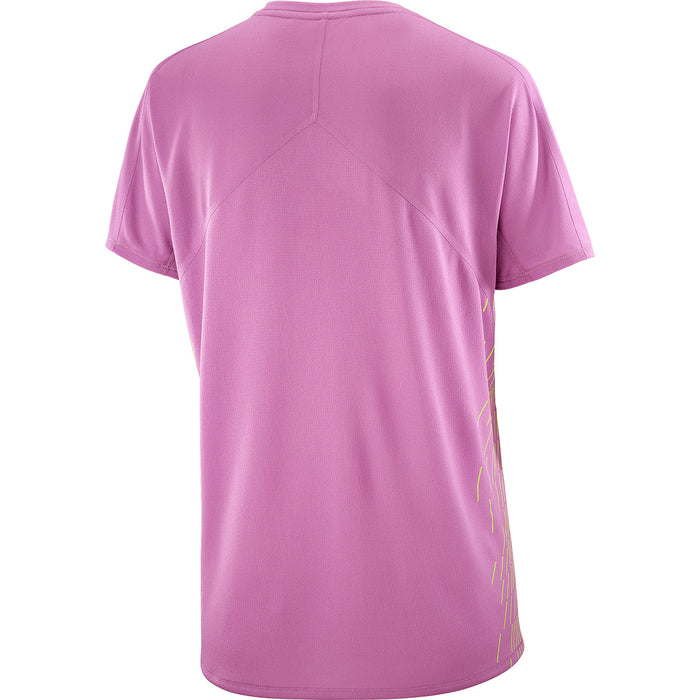 Salomon Sense Aero Short-Sleeve GFX T-Shirt - Women's Iris Orchid/Acid Lime