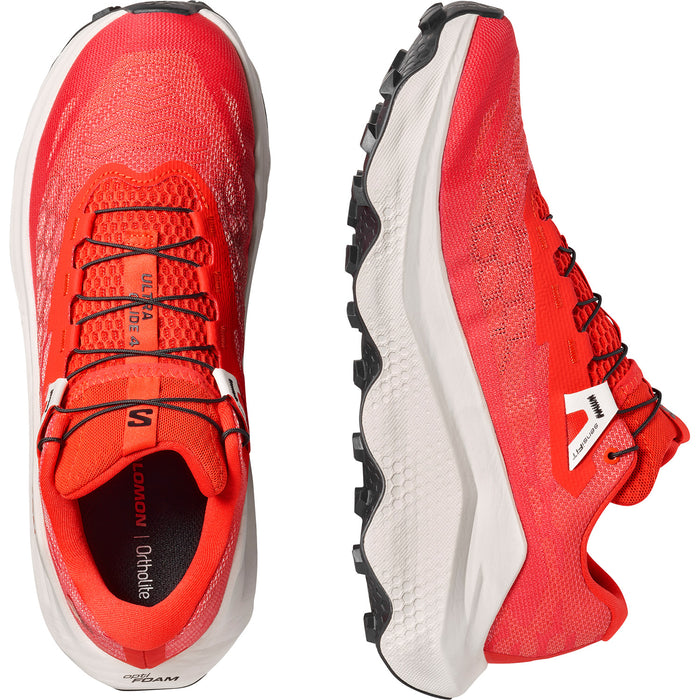 Salomon Ultra Glide 4 Shoes - Men's Fiery Red/Vanilla Ice/Black