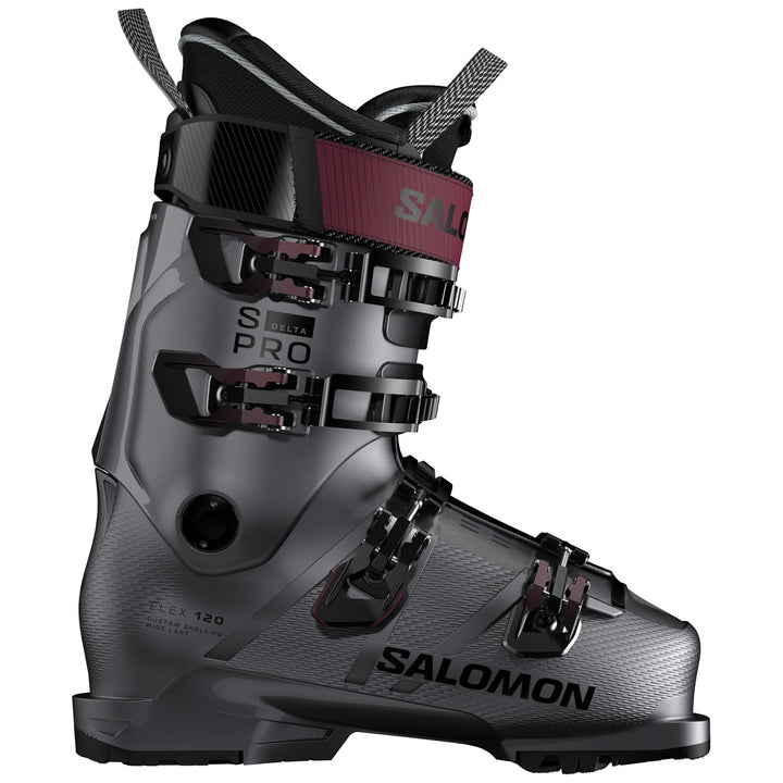 Salomon S/Pro Delta 120 GW Ski Boots 2026 Beluga Metallic/Beluga Metallic/Burgundy Metallic