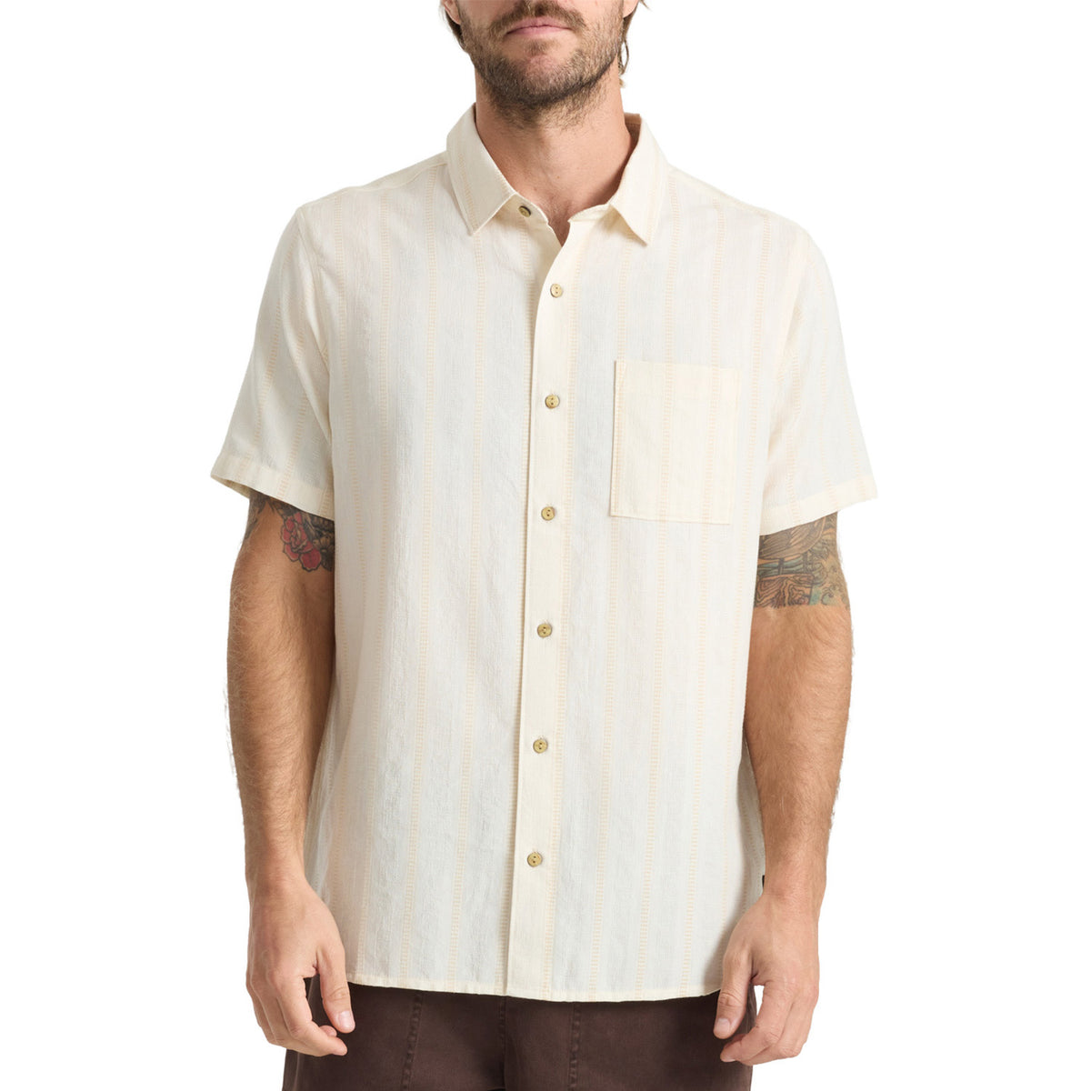 Roark Crosswinds Short-Sleeve Woven Shirt - Men's Unbleached