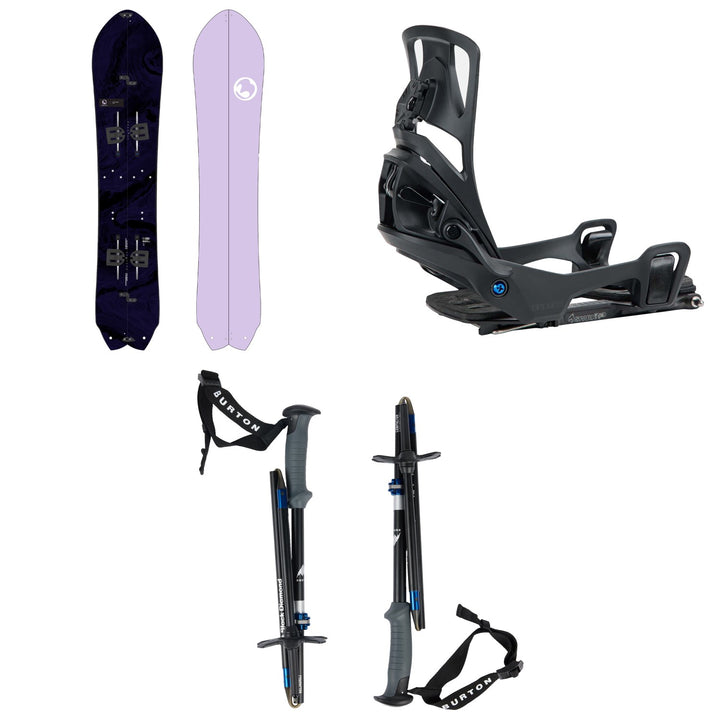 Burton Fish 3D Splitboard + Step On Splitboard Bindings + x Black Diamond Compactor Poles - Women's 2026