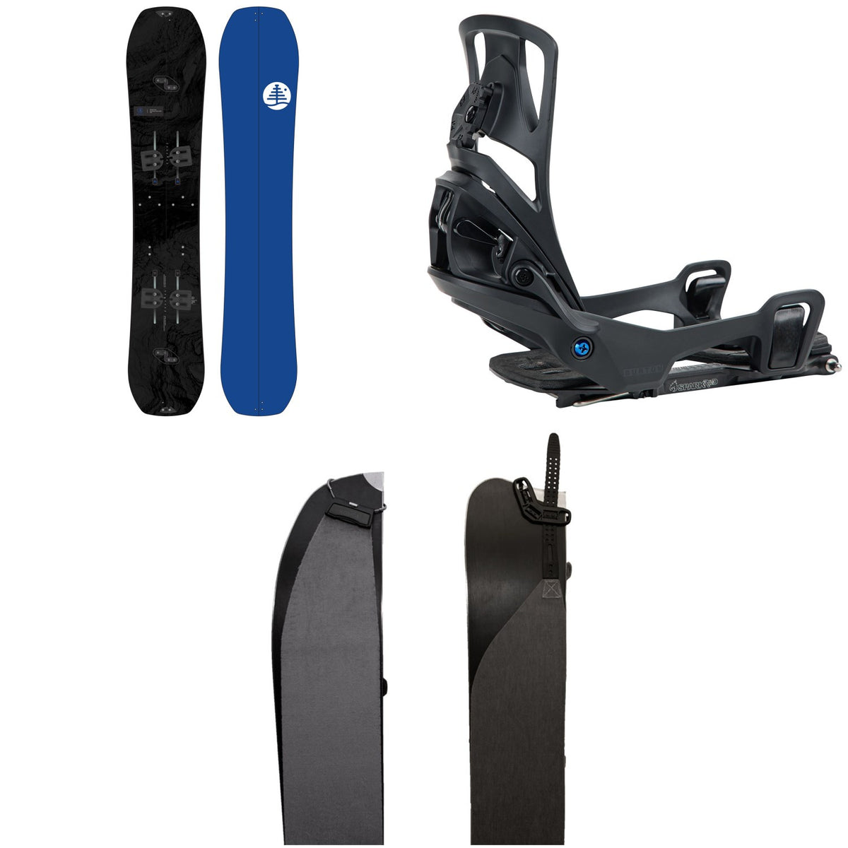 Burton Family Tree Hometown Hero Splitboard + Step On Splitboard Bindings + Karakoram Smart Skins