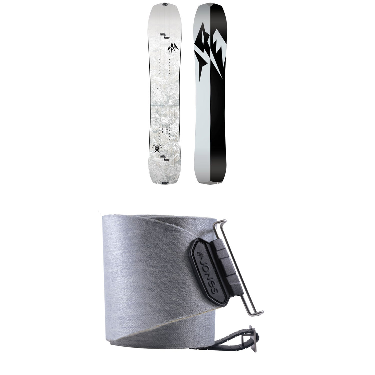 Jones Solution Splitboard + Nomad Quick Tension Tail Clip Splitboard Skins
