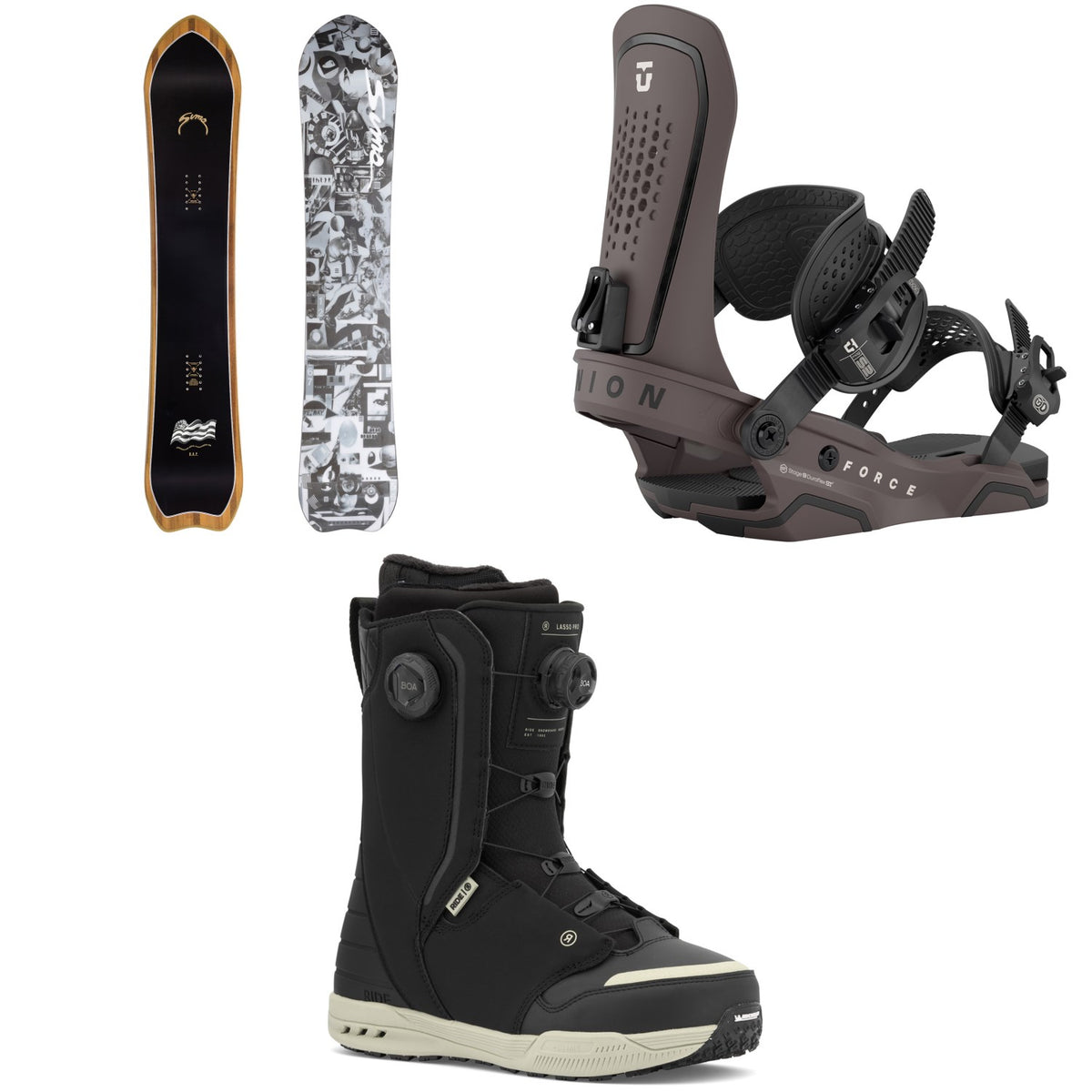 Sims UAP Snowboard + Union Force Snowboard Bindings + Ride Lasso Pro Snowboard Boots 2026