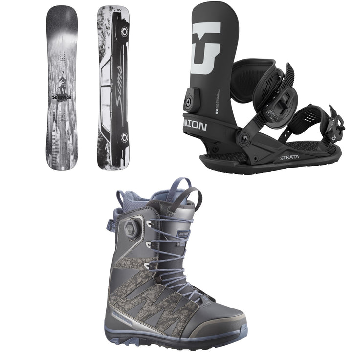 Sims Mystery Lunch Snowboard + Union Strata Snowboard Bindings + Salomon X Approach Lace SJ Boa Snowboard Boots 2026