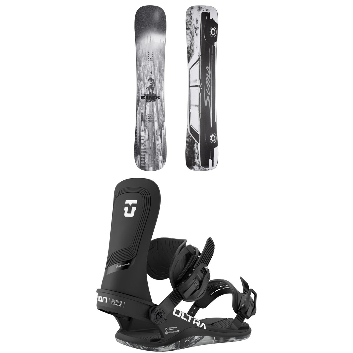 Sims Mystery Lunch Snowboard + Union Ultra Snowboard Bindings 2026