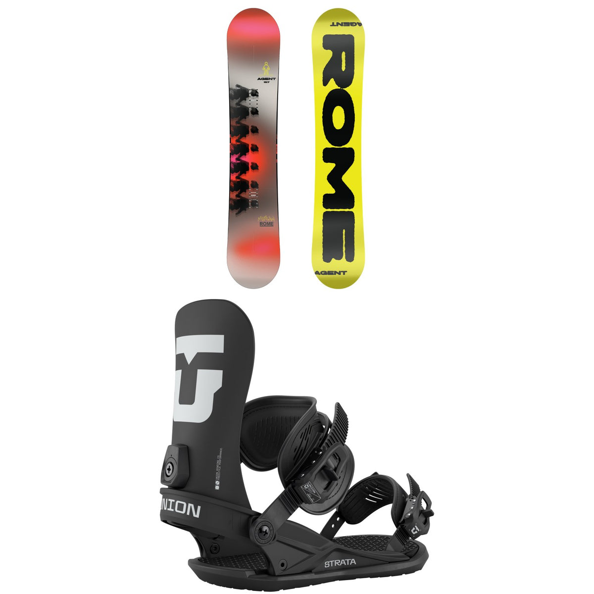 Rome Agent Snowboard + Union Strata Snowboard Bindings 2026