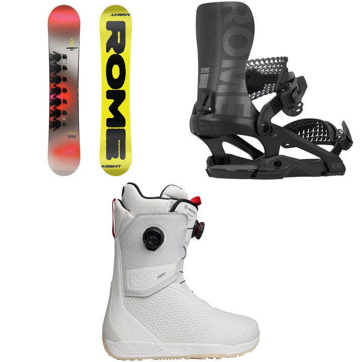 Rome Agent Snowboard + 390 Boss FW Snowboard Bindings + Nidecker Rift Pro Snowboard Boots 2026