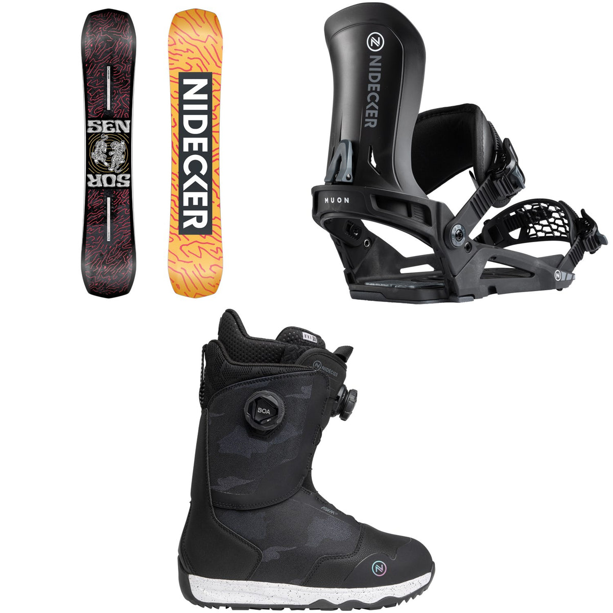 Nidecker Sensor Snowboard + Muon Snowboard Bindings + Rift Snowboard Boots - Women's 2026