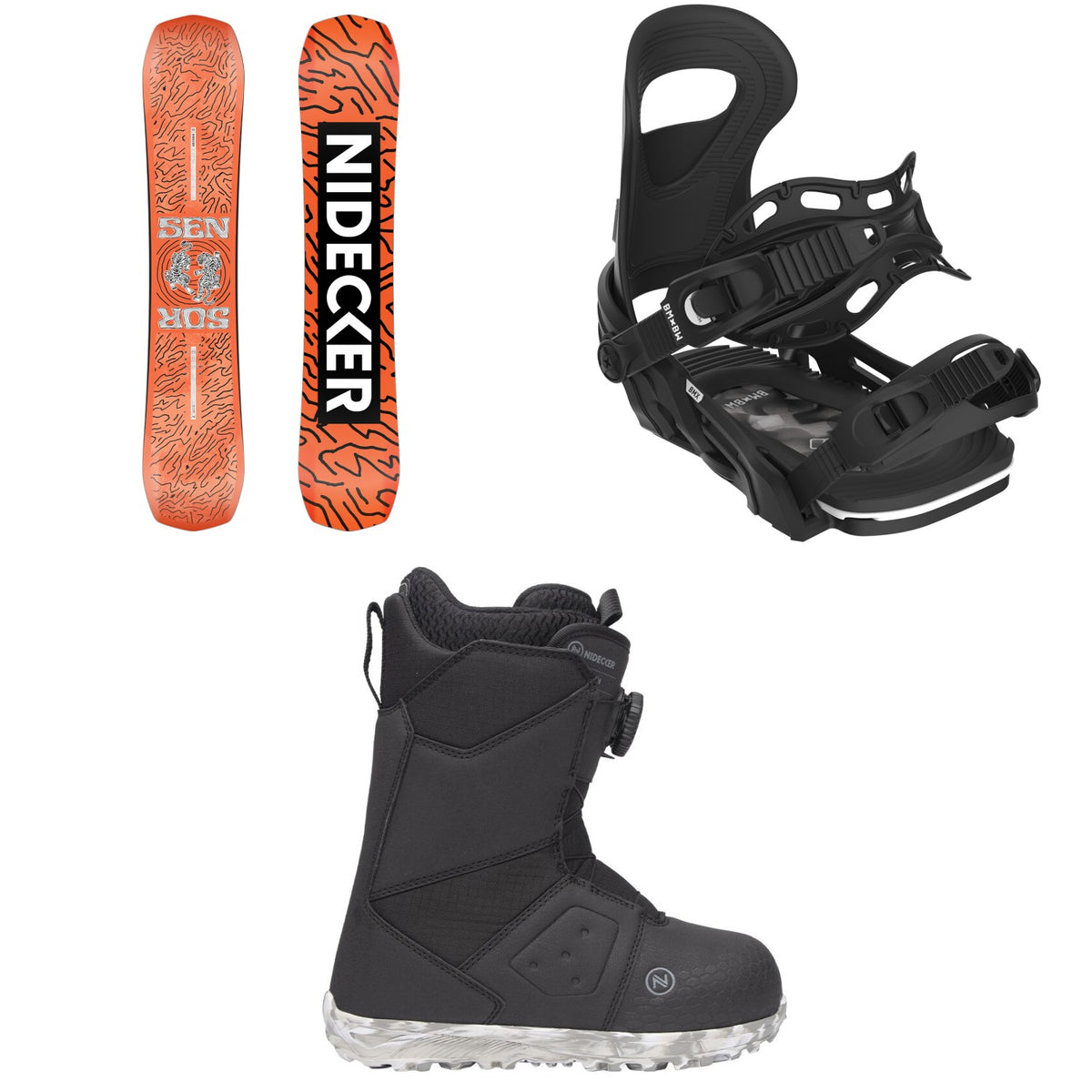 Nidecker Sensor Snowboard + Bent Metal BMX Snowboard Bindings + Micron Snowboard Boots - Kids' 2026