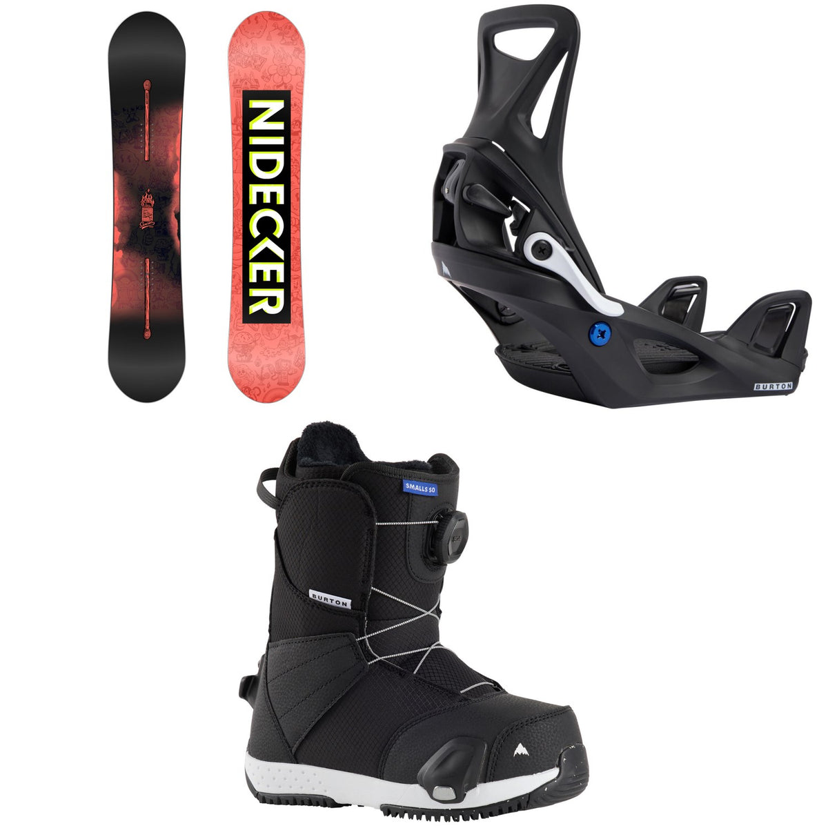 Nidecker Sensor Pro Snowboard + Burton Step On Snowboard Bindings + Smalls Step On Snowboard Boots - Kids'