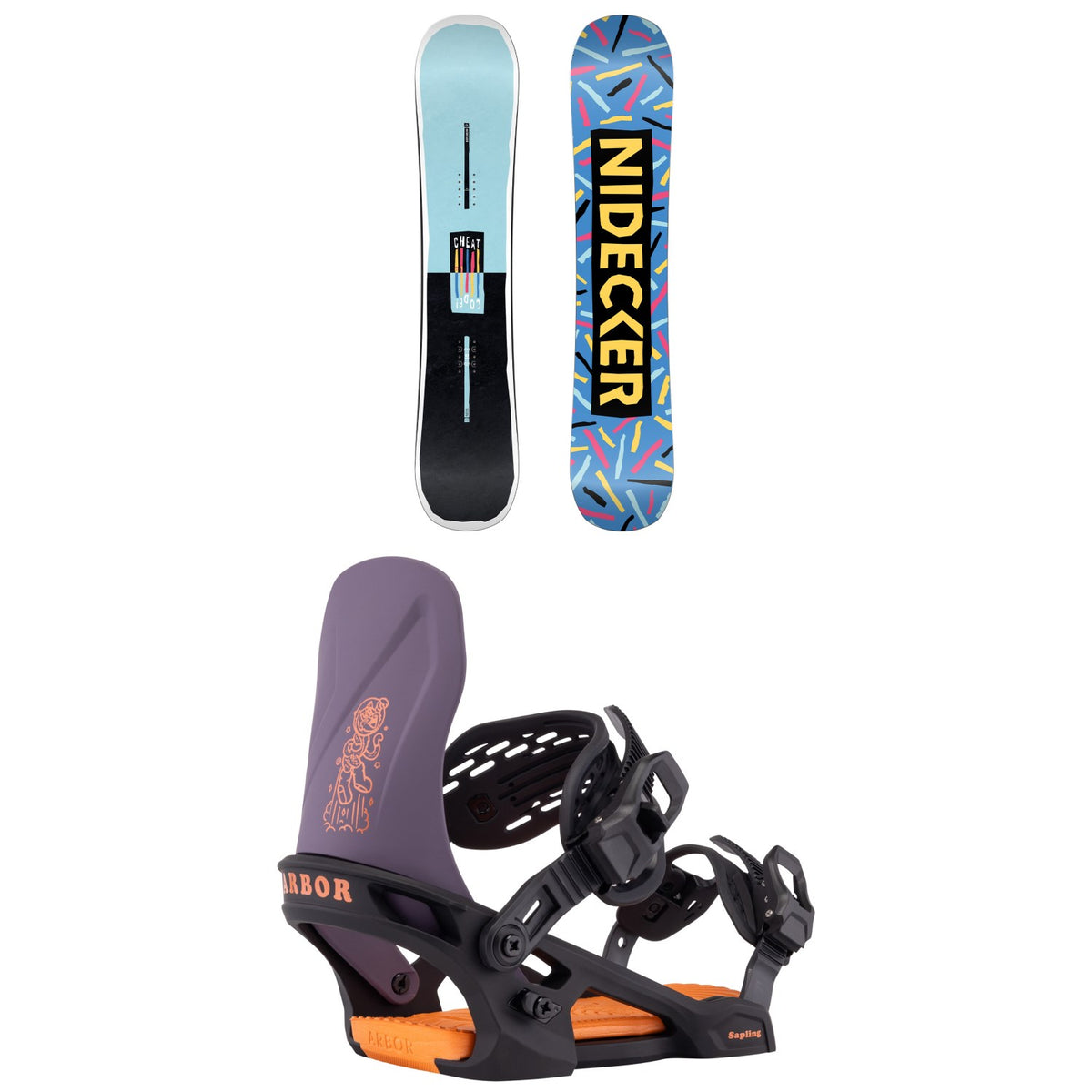 Nidecker Cheat Code Snowboard + Arbor Sapling Snowboard Bindings - Kids' 2026
