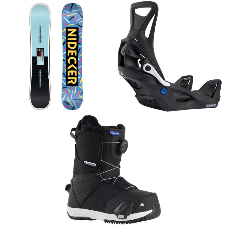 Nidecker Cheat Code Snowboard + Burton Step On Snowboard Bindings + Smalls Step On Snowboard Boots - Kids'