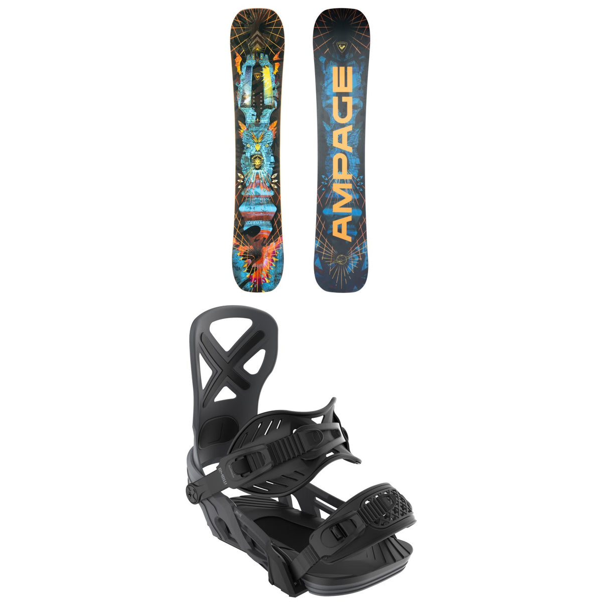 Rossignol Ampage Vol.1 Snowboard + Bent Metal Anvil Snowboard Bindings 2026