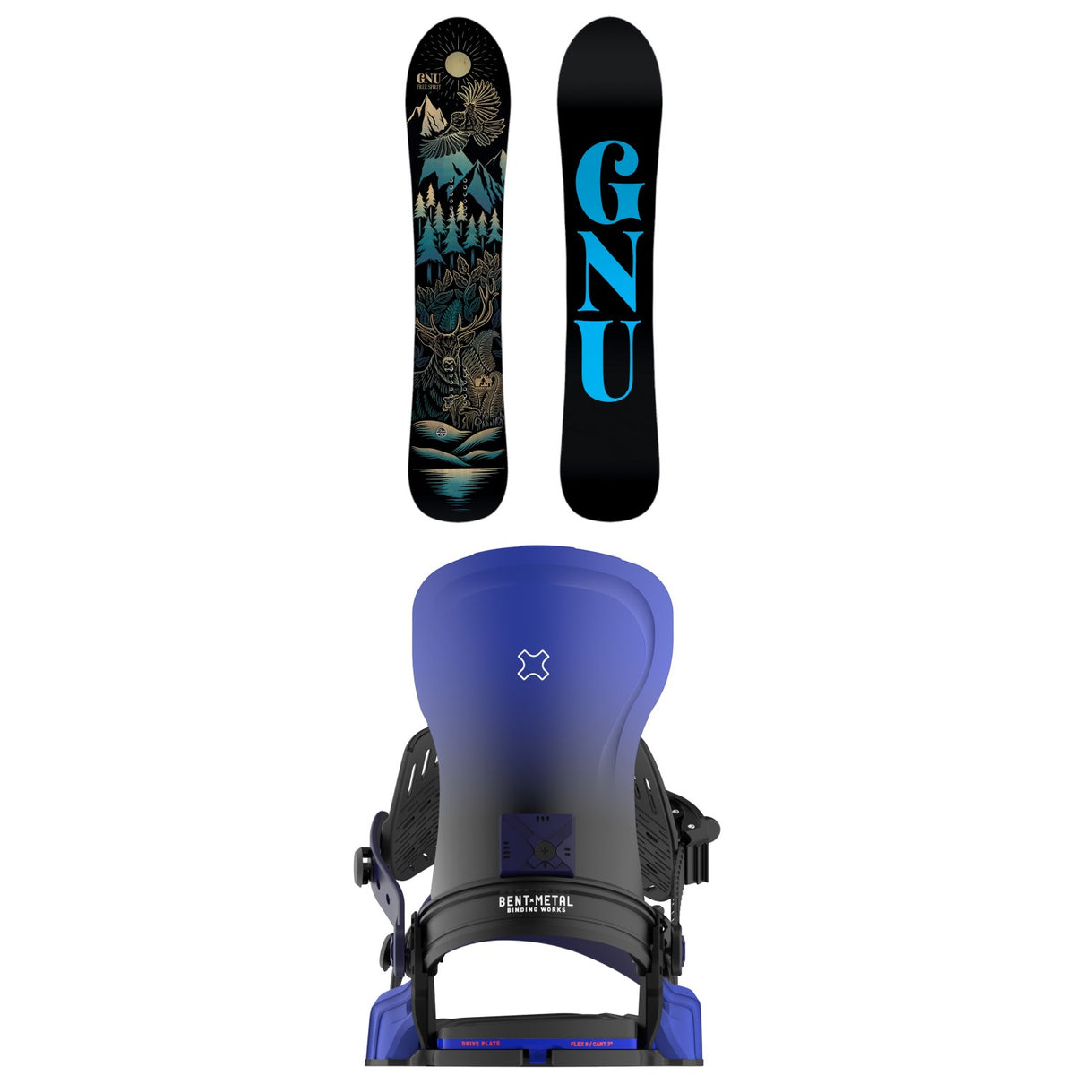 GNU Free Spirit C3 Snowboard + Bent Metal Forte Snowboard Bindings - Women's