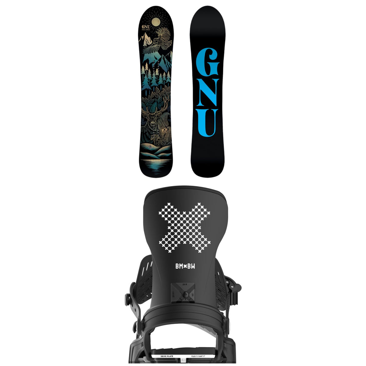 GNU Free Spirit C3 Snowboard + Bent Metal Stylist Snowboard Bindings - Women's