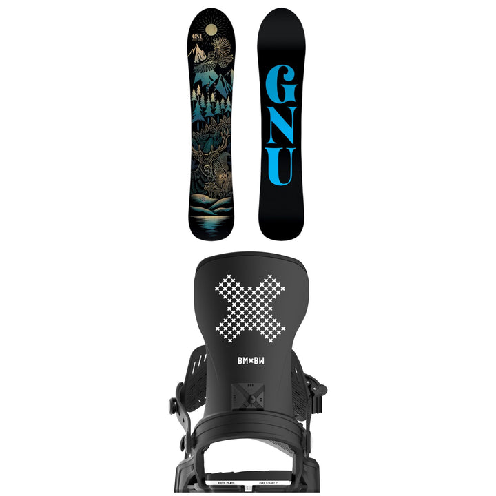 GNU Free Spirit C3 Snowboard + Bent Metal Stylist Snowboard Bindings - Women's