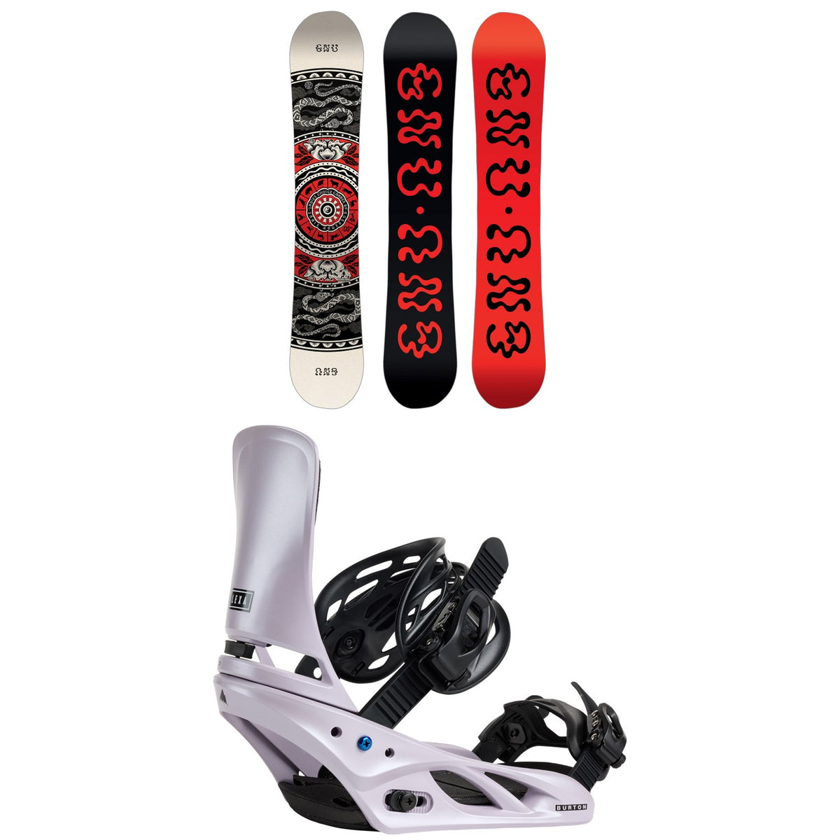 GNU Ladies Choice Asym C3 Snowboard + Burton Lexa Snowboard Bindings - Women's 2026