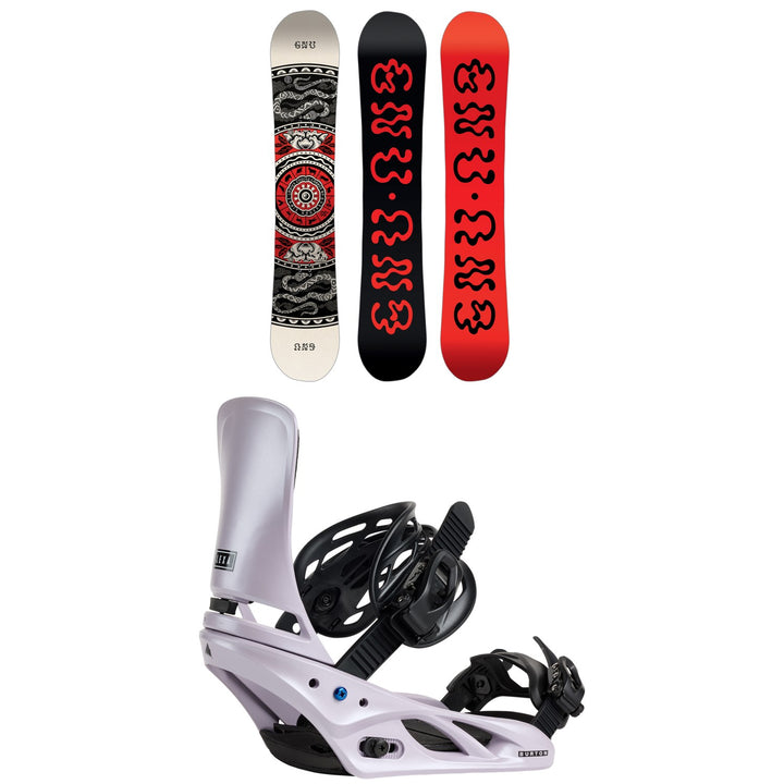 GNU Ladies Choice Asym C3 Snowboard + Burton Lexa Snowboard Bindings - Women's 2026