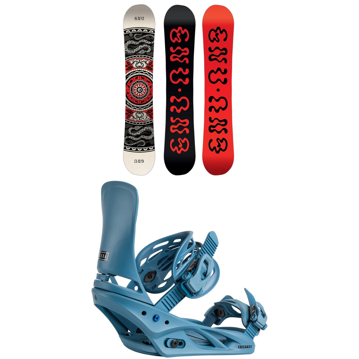 GNU Ladies Choice Asym C2X Snowboard + Burton Lexa Snowboard Bindings - Women's 2026