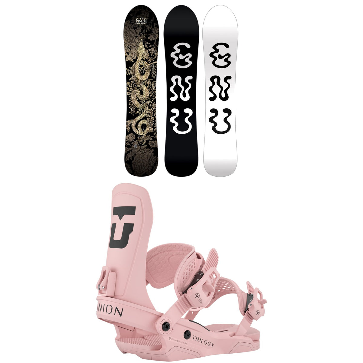 GNU Free Spirit C3 Snowboard + Union Trilogy Snowboard Bindings - Women's 2026
