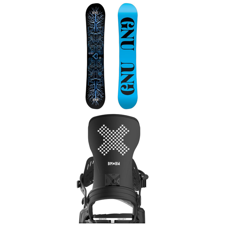 GNU Asym Ladies Choice C2X Snowboard 2025 + Bent Metal Stylist Snowboard Bindings - Women's