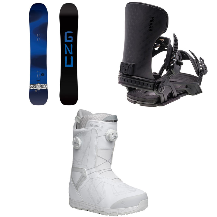 GNU Banked Country C3 Snowboard + Bent Metal Solution Snowboard Bindings + Nidecker Kita Snowboard Boots 2026