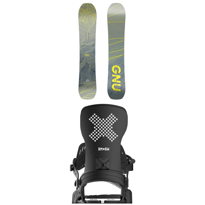 GNU Frosting C2 Snowboard 2025 + Bent Metal Stylist Snowboard Bindings - Women's