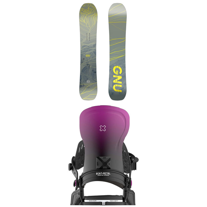GNU Frosting C2 Snowboard + Bent Metal Forte Snowboard Bindings - Women's 2025