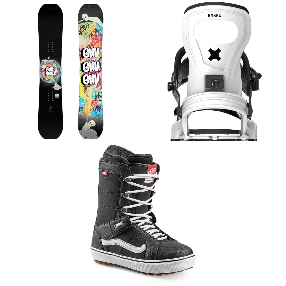 GNU Money C2E Snowboard + Bent Metal Joint Snowboard Bindings + Vans Hi Standard OG Snowboard Boots 2026