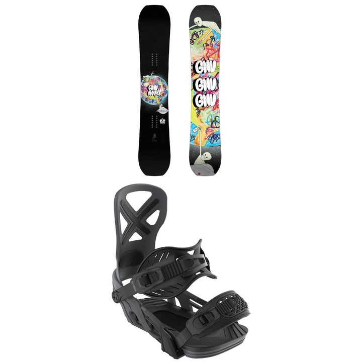 GNU Money C2E Snowboard + Bent Metal Anvil Snowboard Bindings 2026